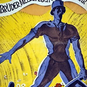 Brothers, enlist in the Reichswehr. German poster 1920. Man in soldier s