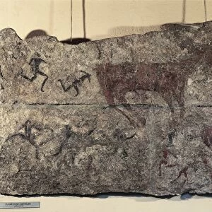 Cave painting depicting hunting scene, from Catal Huyuk or Catalhoyuk sanctuary