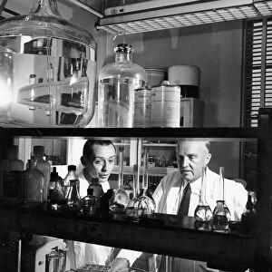 Charles Herbert Best (1899-1978) in the laboratory in 1960 with assistant (left)