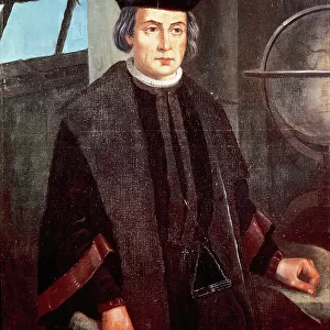 Christopher Columbus (1451-1506). Maritime explorer. Discoverer of American. Portrait of Jose Roldan