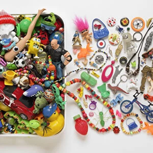 Collection of plastic toys and childrens jewellery