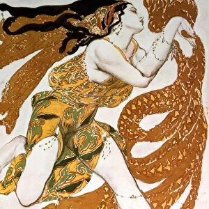 Costume design by Leon Bakst (1866-1924) for a Bacchante in Narcisse produced