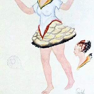 Costume design for Papegena, 1913. Papegena, the little wife that Papegeno, the bird catcher