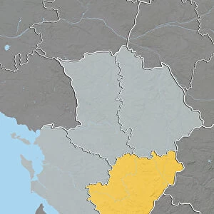 Departement of Charente-Maritime, France, Relief Map