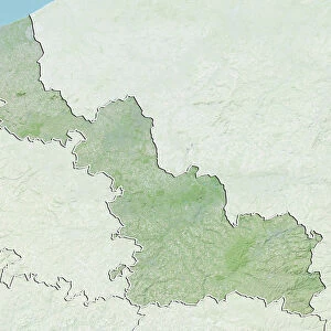 Departement of Nord, France, Relief Map