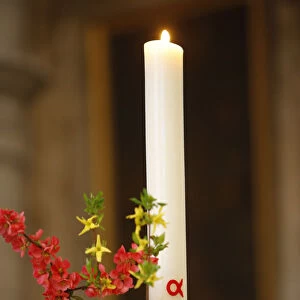 Easter candle in a Paris catholic church