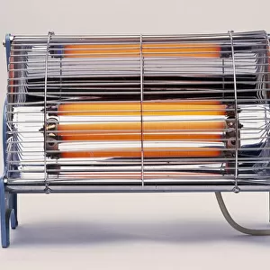 Electric bar heater, with bars glowing red-hot