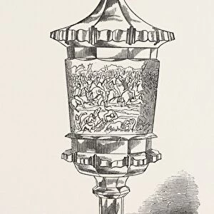 ENGRAVED GLASS GOBLET, BY BOHM, 1851 engraving