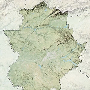 Extremadura, Spain, Relief Map