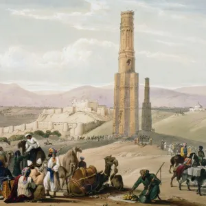 First Anglo-Afghan War 1838-1842: Ghanzi: fortress, citadel and remains of 2 minarets