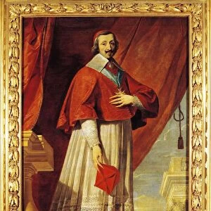 France, Fontaine Chaalis, Portrait of French statesman and clergyman, Cardinal Richelieu (1585-1642)