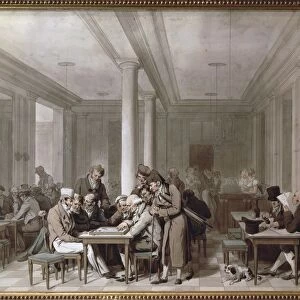 France, Paris, Interior of cafe by Louis-Leopold Boilly, drawing