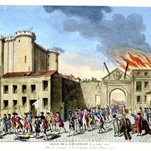 French Revolution, 1789. Storming of the Bastille, 14 July 1789. Medieval fortress