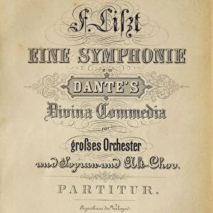 Frontispiece of score A Symphony to Dantes Divine Commedia