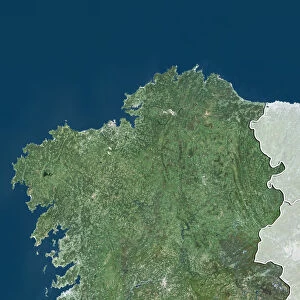 Galicia, Spain, True Colour Satellite Image