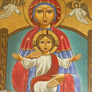 Holy Virgin and Saint John Kamate coptic monastery icon