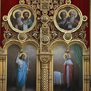 Iconostasis in Aghios Andreas monastery church on Mount Athos