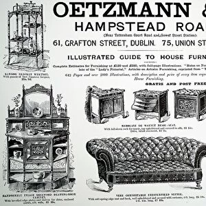 Illustration showing advertisement for Oetzmann & Co's furniture. 1895