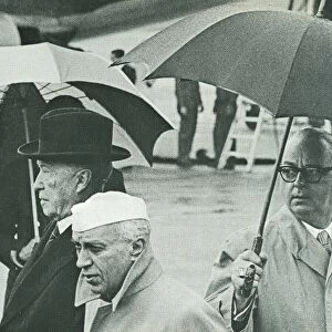 Indian Prime Minister Nehru meeting with West German Chancellor c1961