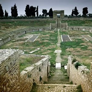 Italy, Apulia region, Capitanata, Lucera, Roman amphitheater of Augustan age