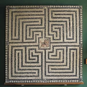 Italy, Brescia, Lake Garda, Floor mosaic from Roman Villa of Desenzano