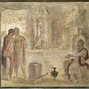 Italy, Campania, Pompei, House of Golden Cupids, Orestes and Pylades before Iphigenia, fresco