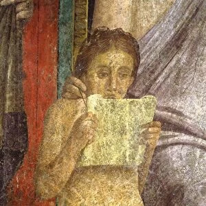 Italy, Campania, Pompeii, fresco depicting ritual ceremony at Villa of the Mysteries