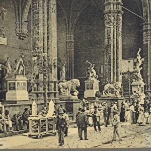 Italy, Florence, Loggia dei Lanzi in Piazza della Signoria, 1900, Picture postcard