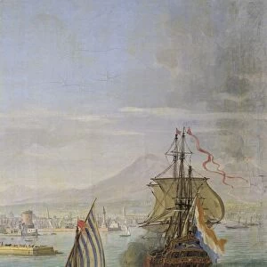 Italy, Florence, View of Naples from the sea, detail