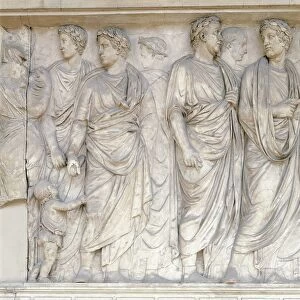 Italy, Rome, Augustae Ara Pacis, Rome, Augustae Ara Pacis, built between 13 b. c. and 9 b. c. to celebrate peace of Augustus, relief of procession that accompanies Augustus, detail with magistrates