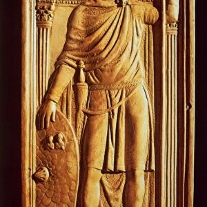 Ivory diptych of Flavius Stilicho, detail, plate depicting Stilicho, Roman civilization