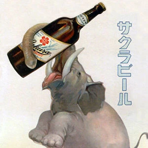 Japan: Advertising poster for Sakura Beer, c. 1925