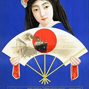 Japan: Advertising poster for Toyo Kisen Kaisha / Oriental Steam-Ship Company. To╠äyo╠ä Kisen Kabushiki Kaisha, 1917