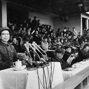 Jiang qing (mme, mao) addressing the red guards, march 19, 1969