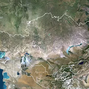 Kazakhstan with borders