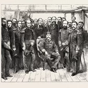The King of Portugal Visiting H. M. s. Challenger at Lisbon, 1873 Engraving