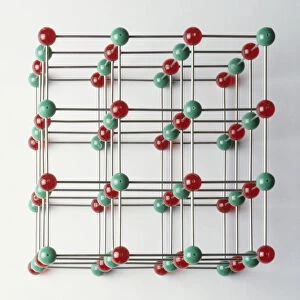 Lattice of sodium and chlorine atoms, model