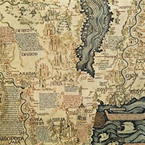 Map of Northern Africa from World map by Camaldolese monk Fra Mauro, 1449 Detail