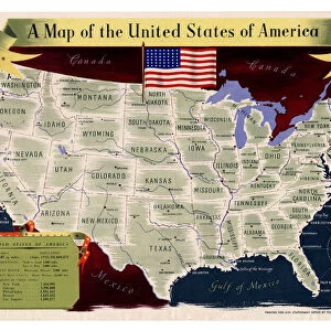 A Map of the United States of America June 1942 illustrated map