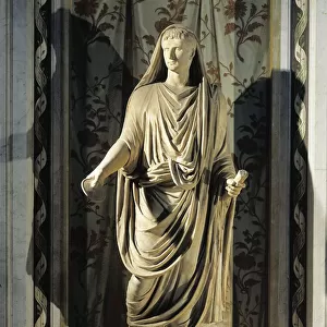 Marble statue of Emperor Augustus as Pontifex Maximus