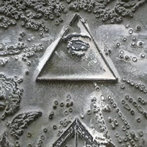 Masonic symbols at the Human Right Monument in the Paris Champ of Mars