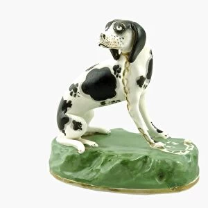 Mid-19th-century Staffordshire porcelain model of a hound