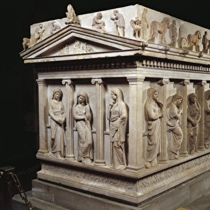 Mourners Sarcophagus from the royal necropolis of Sidon, marble