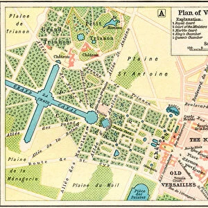 Plan of Versailles, France in 1789