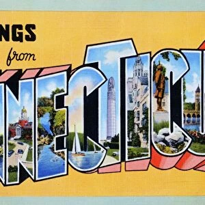 Postcard of Greetings from Connecticut. Postcard of Greetings from Connecticut