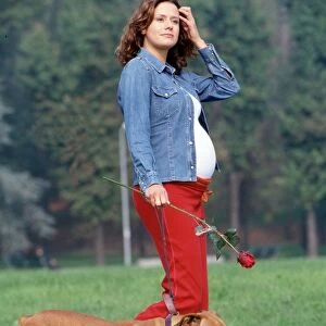 Pregnant Woman with Dog