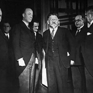 President mikhail kalinin receiving william c, bullit, the first u, s, ambassador, in moscow, 1934