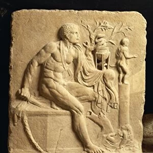 Relief depicting Orestes consulting oracle of Apollo