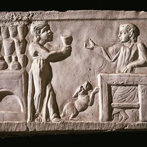 Relief portraying patrons of inn or tavern, from Isola Sacra (Sacred Island), Ostia