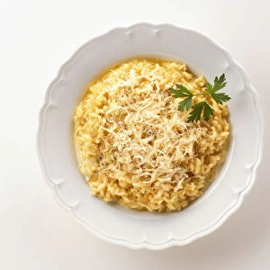 Risotto alla milanese made with rice, saffron and parmesan cheese